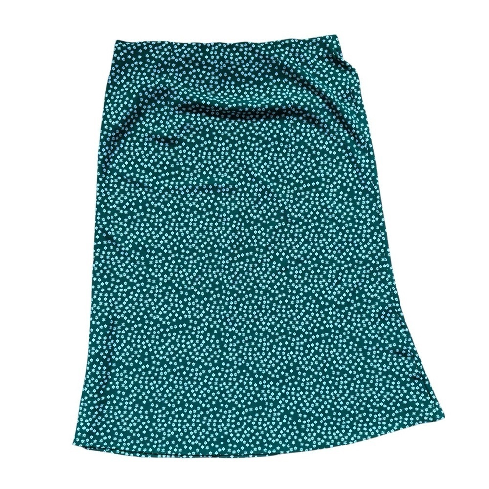 Maison D’Amelie Anthropologie Green Floral Midi Skirt Womens Size 12 Flowy - Picture 2 of 5